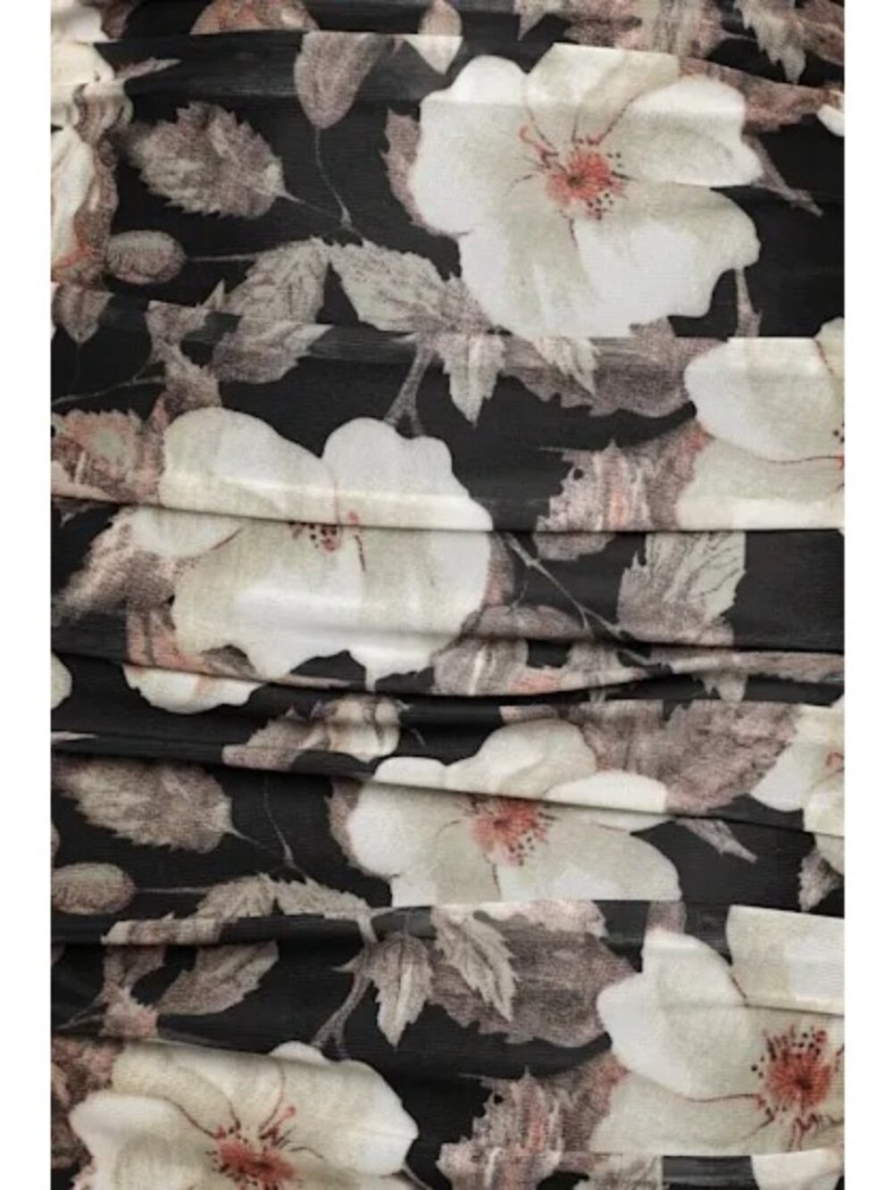 Lulus Ruched Dress Size Medium Mesh Floral Print Sleeveless Strappy Back Black - Picture 4 of 13